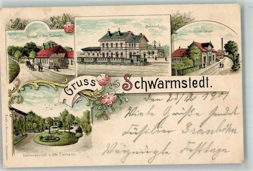 Schwarmstedt 1901 Bahnhof Gasthaus Tiemann Garten Dorfstraße