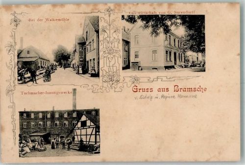 Bramsche 1910 Gasthaus Surendorf Tuchmacher-Innungswerke Bei der Walkemühle
