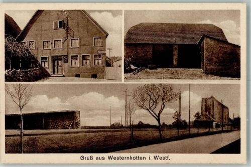59597 W4782 Bad Westernkotten - Gasthaus Besting Emailleschild Scheune Landstraße