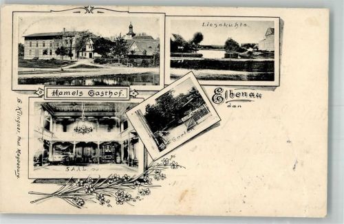 Elbenau 1904 Gasthaus Hamel Saal Garten Liegekuhle
