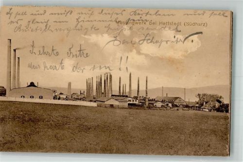 06333 O4270 Hettstedt , Sachs-Anh 1916 Foto AK Messingwerk