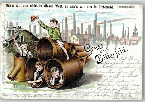 Bitterfeld 1899 Bitterfelder Industrie Röhren Kinder