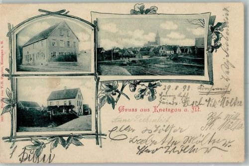 Knetzgau 1898 Dorfstraße Wohnhaus Dorfkirche