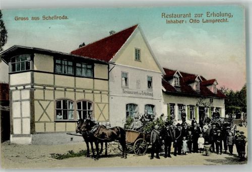 Schellroda 1910 Gasthaus zur Erholung Kutschen
