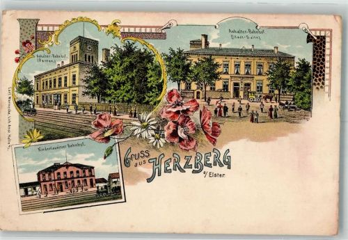 Herzberg 1909 Anhalter-Bahnhof Niederlausitzer Bahnhof Bahnpost Berlin-