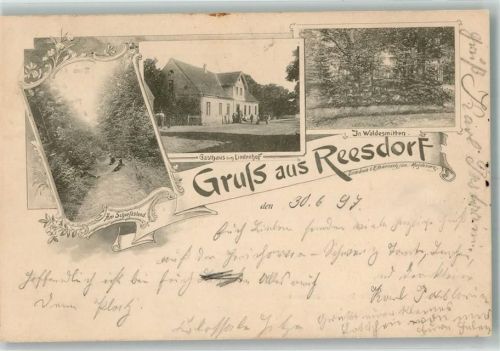 39291 O3271 Reesdorf b Burg b Magdeburg 1897 - Vorläufer Am Schießstand Gasthaus zum Lindenhof Waldlichtung
