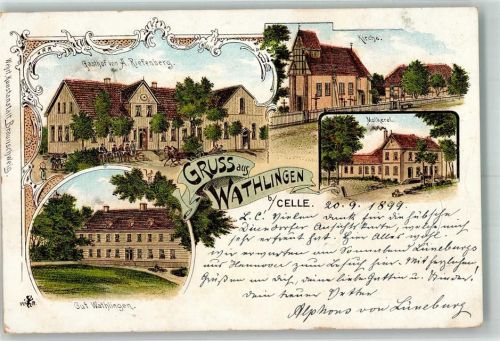 29339 W3101 Wathlingen 1899 Lithographie Molkerei Gasthaus Riefenberg Gut Wathlingen