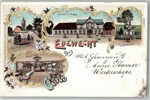 Edewecht 1899 Kaiser Friedrich-Denkmal Gasthaus Mügge Mügge's Saal Kriegerdenkmal