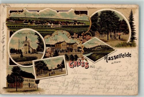 Hasselfelde 1898 Marktplatz Hotel Deutscher Kaiser Breite-Straße Rabenstein Konzertplatz