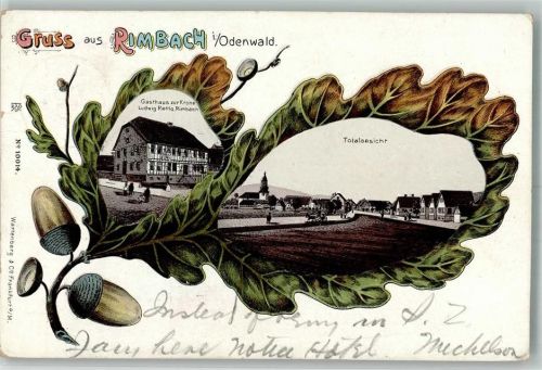 Rimbach 1906 Eichenblatt Gasthaus zur Krone