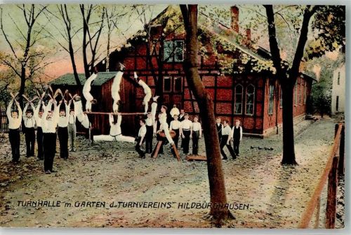 Hildburghausen 1910 Turnhalle des Turnvereins Hildburghausen Turner Bock Barren