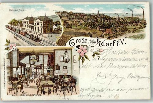 Adorf 1901 Bahnhof Bahnhofs-Gasthaus