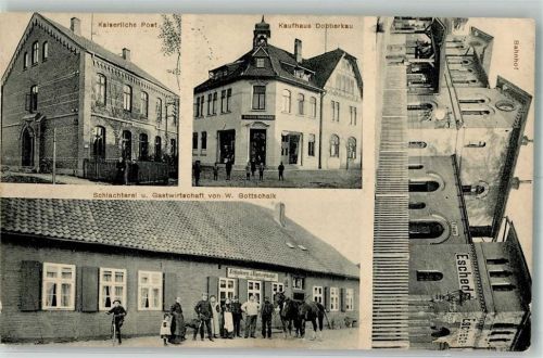 Eschede Gasthaus-Metzgerei Gottschalk Kais. Post Kaufhaus Dobberkau Bahnhof Eschede