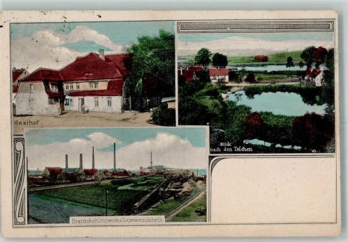 Haselbach 1920 Gasthaus Haselbach An den Teichen Braunkohlewerk u. Tonwarenfabrik