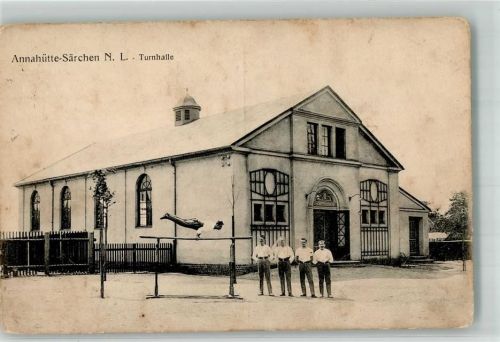 Annahütte 1915 Turnhalle Turner Barren Stempel Vereins-Kriegslazarett