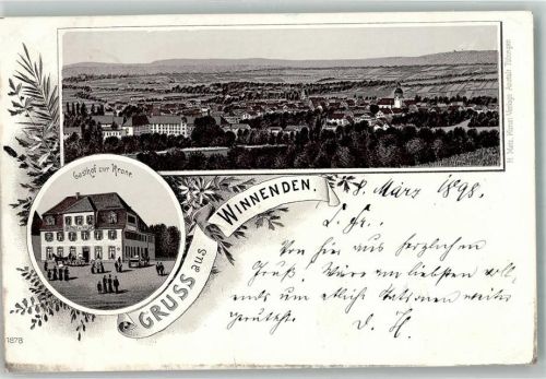 Winnenden 1898 Vorläufer Druck um 1890 Gasthaus zur Krone