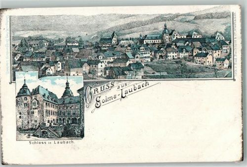 Laubach Vorläufer Druck um 1890 Schloss Laubach