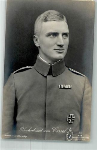 Oberleutnant von Gossel Orden Eiserne Kreuz Sanke, Pilot 1917 Foto AK