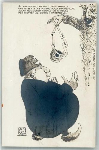 Türkei Karikatur Sultan Al Pavido soll die Dardanellen beschützen