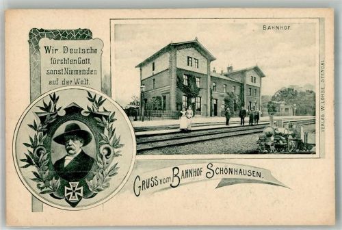 39524 O3520 Schönhausen Elbe - Bahnhof Schönhausen Portrait Eisernes Kreuz