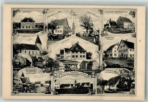 Sontheim Gasthaus zur Sonne Rathaus Bahnhof Gasthaus zum Lamm Dampfmolkerei