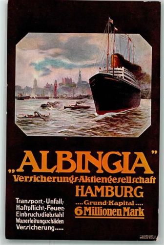 Hamburg Albingia AG Dampfer im Hafen