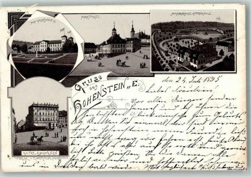 Hohenstein-Ernstthal 1895 Vorläufer Marktplatz Müttenmühle Hotel zum Schwanen