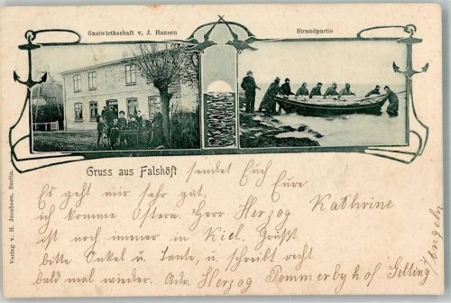 Falshöft, Gem Nieby Gasthaus Hansen Strand Ruderboot