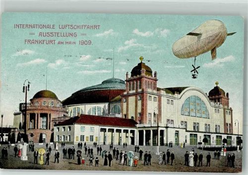 W6000 Frankfurt am Main Luftschiff Festhalle offiz. Karte Nr. 5 ILA 1909