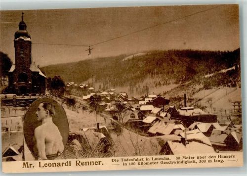 Lauscha Hochseilakt Todesfahrt in Lauscha Artist Mr. Leonardi Renner