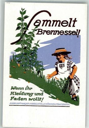 München 1918 Sammelt Brennesse, wenn ihr Kleidung wollt sign. Geis WK I