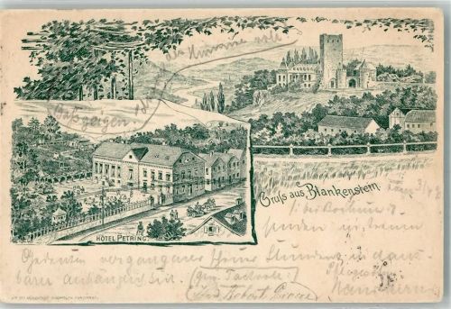 Blankenstein 1893 Vorläufer Druck um 1890 Burg Blankenstein Hotel Petring