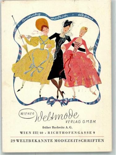 Wien 1949 Wiener Weltmode Verlag Modezeitschrift Richthofengasse