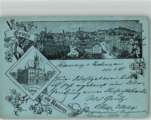 Kamenz 1898 Vorläufer Druck um 1890 Rathaus