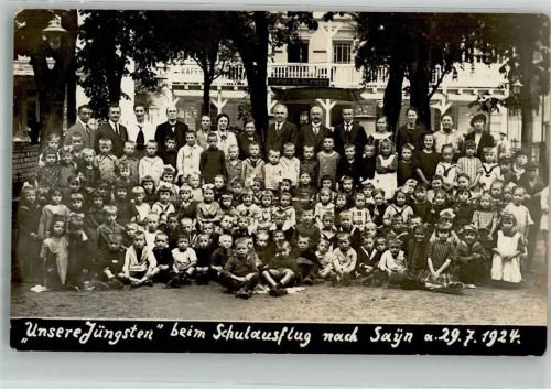 Sayn 1924 Schulausflug 29.7.1924 Schüler und Lehrkräfte Gruppenaufnahme