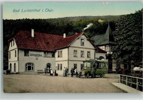 Luisenthal Gasthaus Luisenthal Reisebus Thüringer Wald Motorwagen-Ges. Pferdefuhrwerk