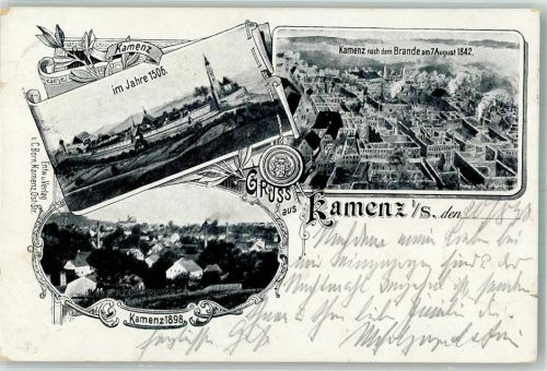 Kamenz 1898 Kamenz nach dem Brande vom 7. Aug. 1842