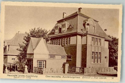 W6100 Darmstadt Hess. Landesausstellung Ausstellungshaus Entwurf Prof. Olbrich Jugendstil Kunstgeschichte Darmstadt 1908
