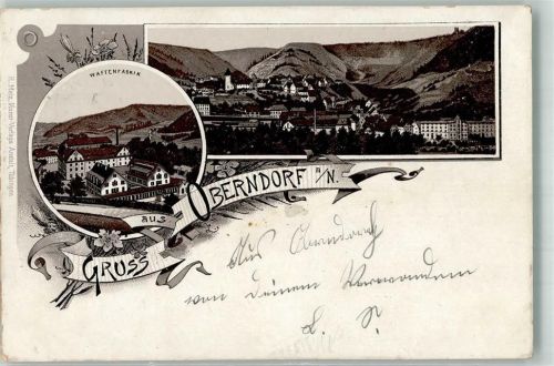 78727 W7238 Oberndorf am Neckar 1901 Lithographie Vorläufer Druck um 1890 Waffenfabrik