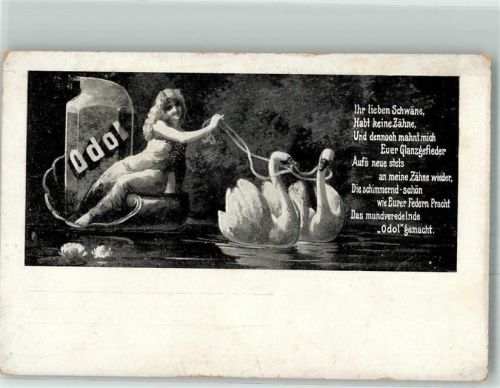 1900 Odol Mundwasser Nymphe mit Schwäne