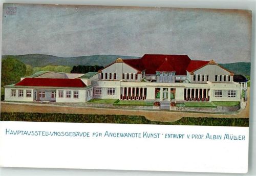 Darmstadt Hess. Landesausstellung Gebäude für angewandte Kunst sign. Albin Müller
