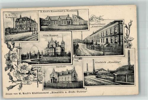 Großräschen Apotheke Glasfabrik Almahütte u. Grube Victoria Villa Kuppert Warenhaus Koch