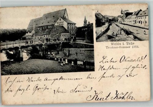Weida 1904 Trockner-Sommer Gasthaus zur Brücke