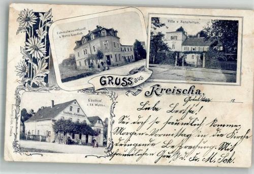 Kreischa Kolonialwarenhandlung Gaudich Villa vom Sanatorium Gasthaus Wuttke