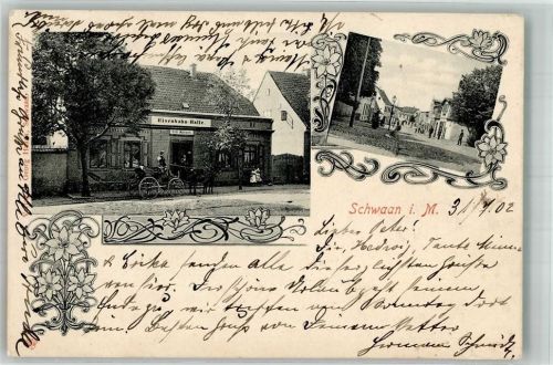 Schwaan 1902 Gasthaus Eisenbahn-Halle Dorfstrasse
