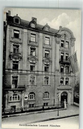 München 1914 - 1918 Amerikanisches Lazarett + Fahne Zieher, Ottmar