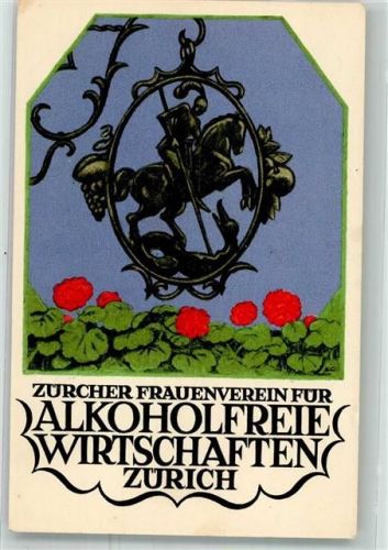 Zürich Frauenverein Alkoholfreie Wirtschaften Antialkohol Künstlerkarte