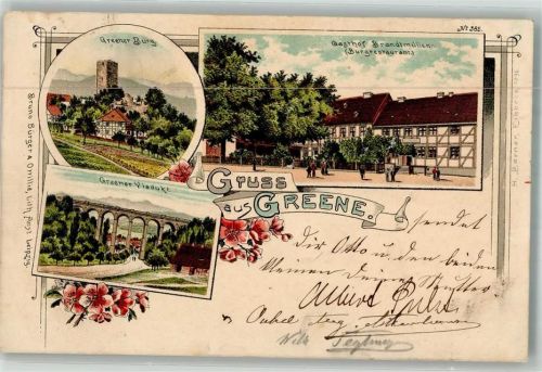 Greene 1900 Greener Burg Gasthaus Brandtmüller Greener Viadukt