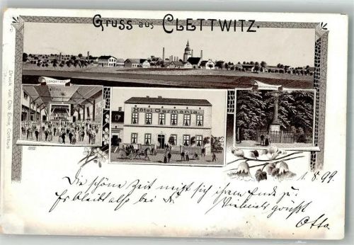 Klettwitz 1899 Hotel Germania Konzertsaal Kriegerdenkmal