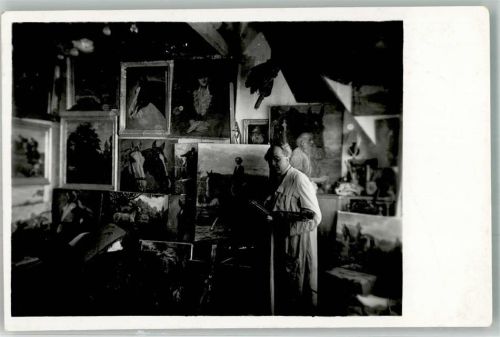 München Hans Leciejewski Kunstmaler im Atelier